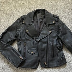 Blank NYC Dark Grey Leather Moto Jacket